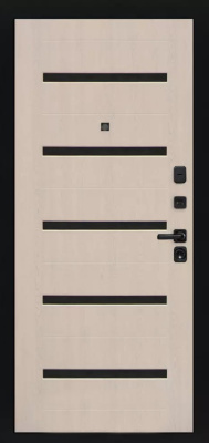 Панель 01 Беленый дуб стекло черное