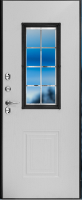 Входная дверь Форт (860х2050, лев, Белое дерево)