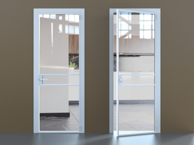 Элеганс белый профиль прозначное стекло