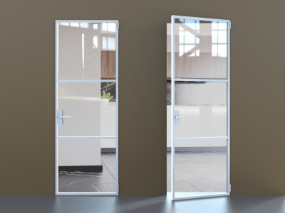 Элеганс белый профиль прозначное стекло, б/н