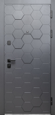 Входная дверь Luxor 2МДФ 3D Зеркало Сатин графит