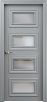 Экошпон, Софт бархат серый, Сатинат белое