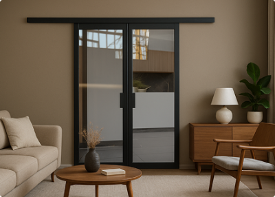 Уно черный профиль графит стекло