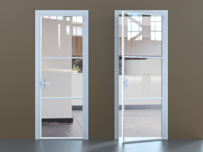 Элеганс белый профиль прозначное стекло