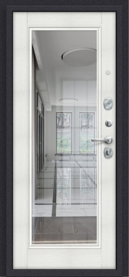 Входная дверь Porta S-3 51.П61, Зеркало Almon 28 (880х2050, пр Bianco Veralinga)
