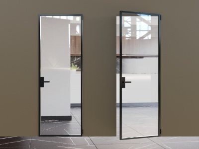 Элеганс черный профиль прозначное стекло, б/н