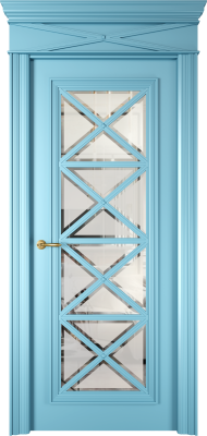 V-SH, Эмаль, Голубой, Стекло бело с фацетом