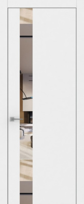 Экошпон, Шагрень белая, Зеркало, Кромка хром