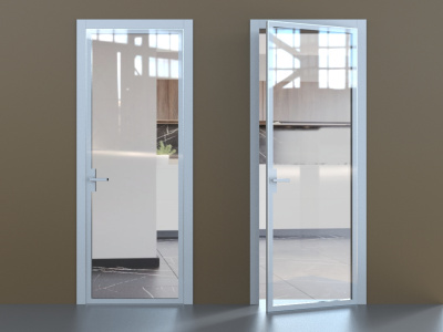 белый профиль прозрачное стекло