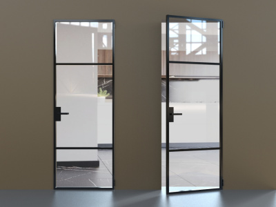 Элеганс черный профиль прозначное стекло, б/н