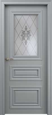 Экошпон, Софт бархат серый, Сатинат белое, Санторини