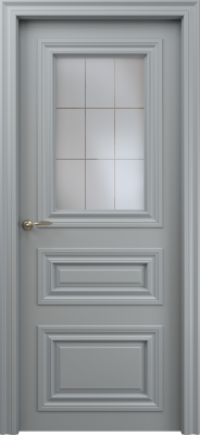 Экошпон, Софт бархат серый, Сатинат белое, Корсика