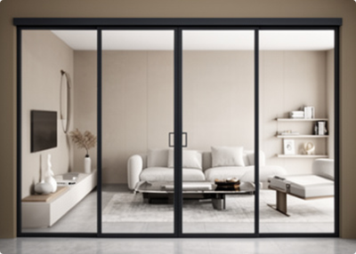 Лофт черный профиль прозрачное стекло