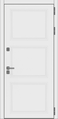 Входная дверь Неоклассик лайн 3, Шагрень белая, ч/п, хр/р