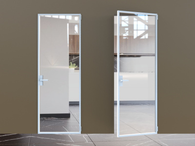 Элеганс белый профиль прозначное стекло, б/н