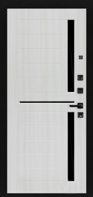 Панель 02 Сандал белый стекло черное