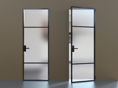 Элеганс черный профиль матовое стекло, б/н