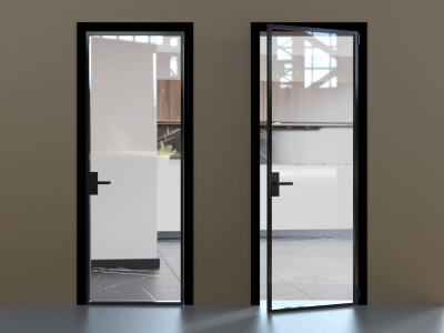 Элеганс черный профиль прозначное стекло