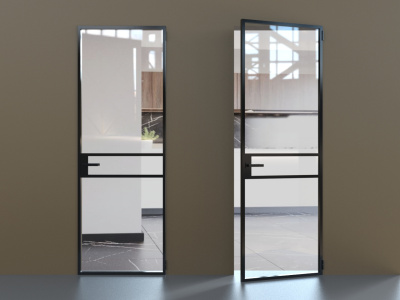 Элеганс черный профиль прозначное стекло, б/н