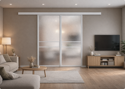 Лофт белый профиль матовое стекло