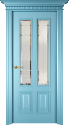 V-SH, Эмаль, Голубой, Сатинат белое с фацетом